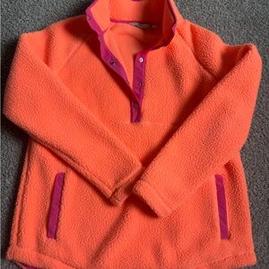 Vineyard Vines Bright Orange Fleece with Pink Trim